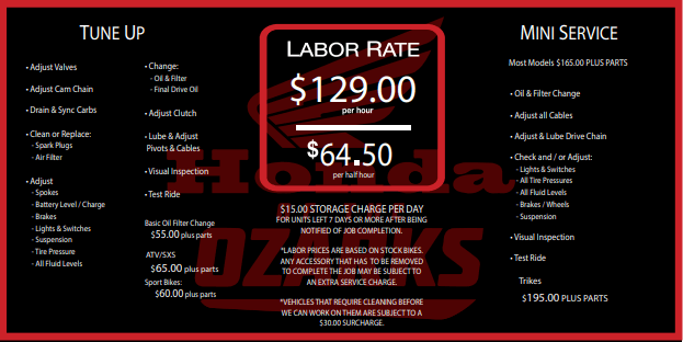 Service department pricing